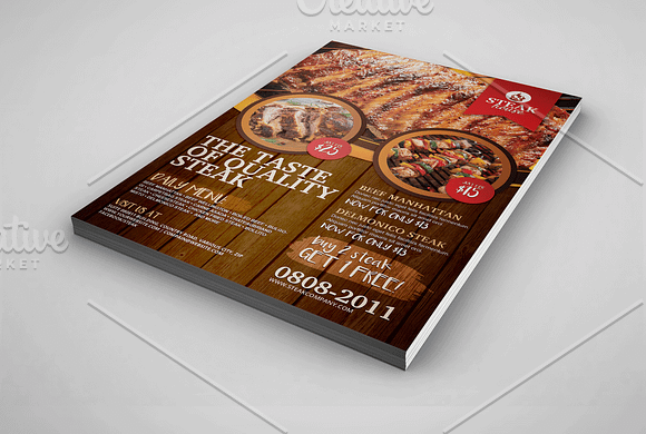 Barbecue Grill Restaurant Flyer in Flyer Templates - product preview 2