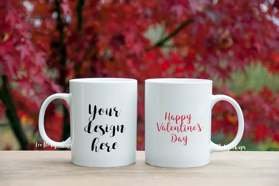 Two coffee mug mock up psd, 2 mugs