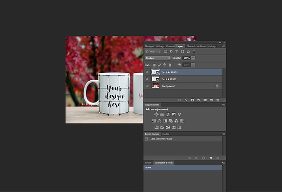 Two coffee mug mock up psd, 2 mugs in Product Mockups - product preview 1