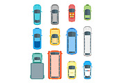 Cars Top View Set. Vector