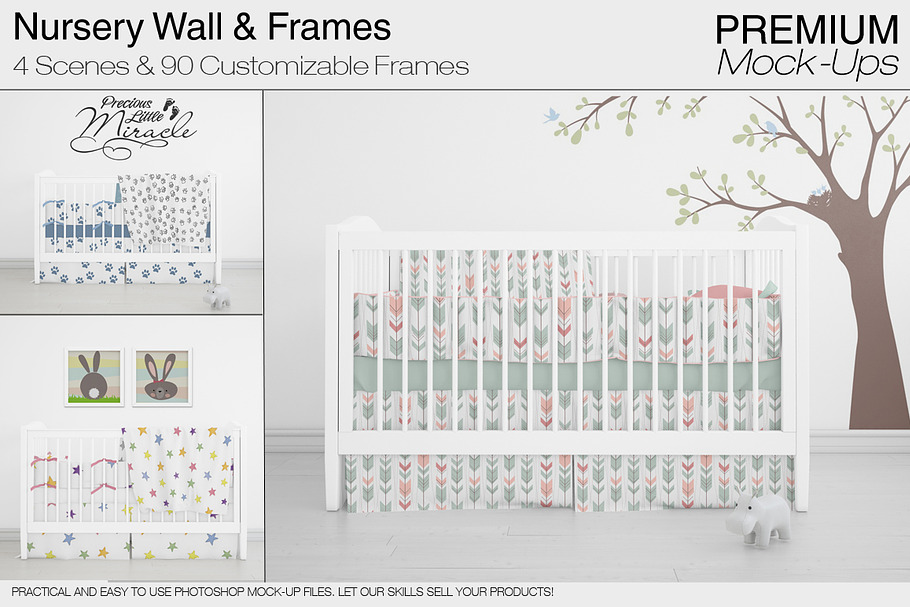 Nursery Crib Wall & Frames Set