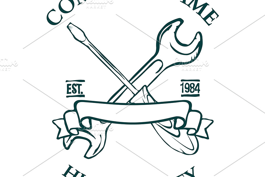 Vintage carpentry tools labels in Illustrations - product preview 8