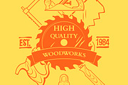 Vintage carpentry tools label