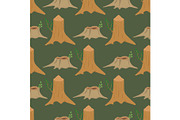 Stacked wood pine timber for construction building cut stump lumber tree bark materials vector seamless pattern