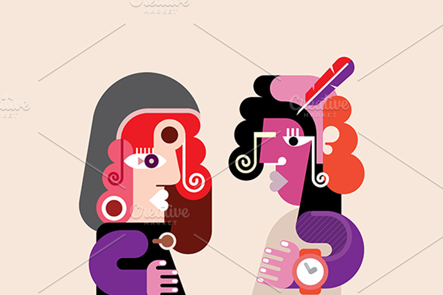 Two modern stylish persons in Illustrations - product preview 8