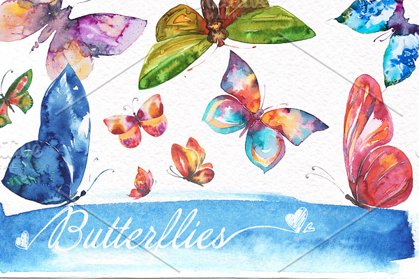 Butterflies Watercolor Set