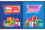 Big Sale Special Offer Posters Vector Illustration