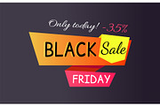 Only Today - 35% off Black Sale Friday Promo Label