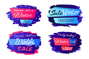 Sale Winter Discounts Special Offer Promo Labels