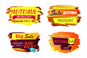 Autumn Big Sale Offer Vector Illustration