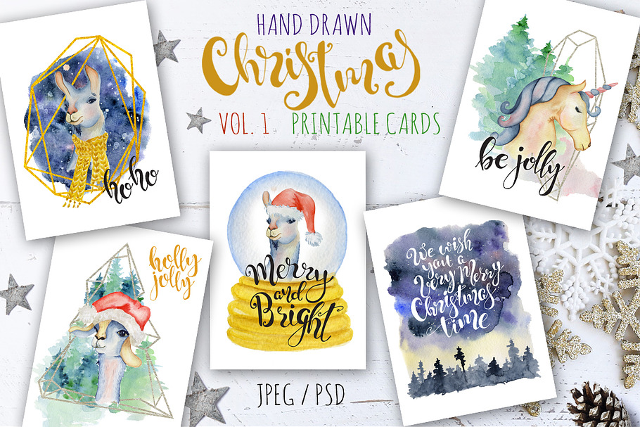 Christmas watercolor cards Vol.1 in Illustrations - product preview 8