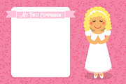 Cute First Communion card for girls