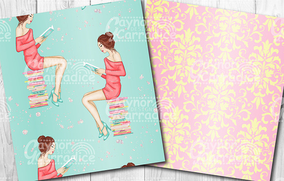 Total bookworm seamless patterns in Patterns - product preview 5