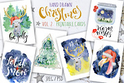 Christmas watercolor cards Vol.2