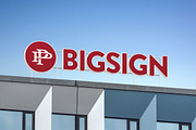 3D big sign logo mock signboard roof