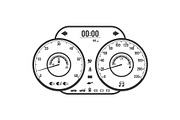 Dashboard instrument control panel or fascia in simple style design