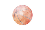 Watercolor Basketball on white