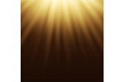 Yellow light effect, sun rays, beams on brown background.