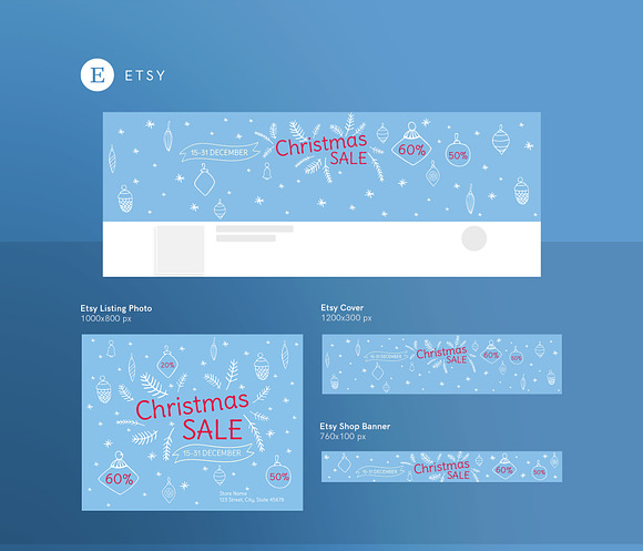 Social Media Pack | Christmas Sale in Social Media Templates - product preview 6