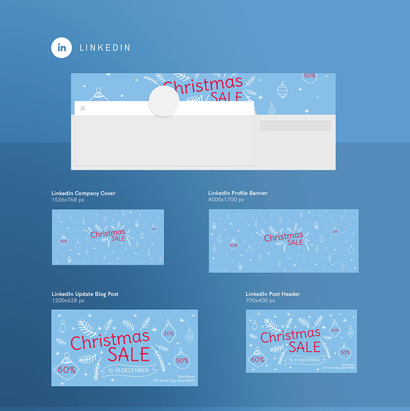Social Media Pack | Christmas Sale in Social Media Templates - product preview 7