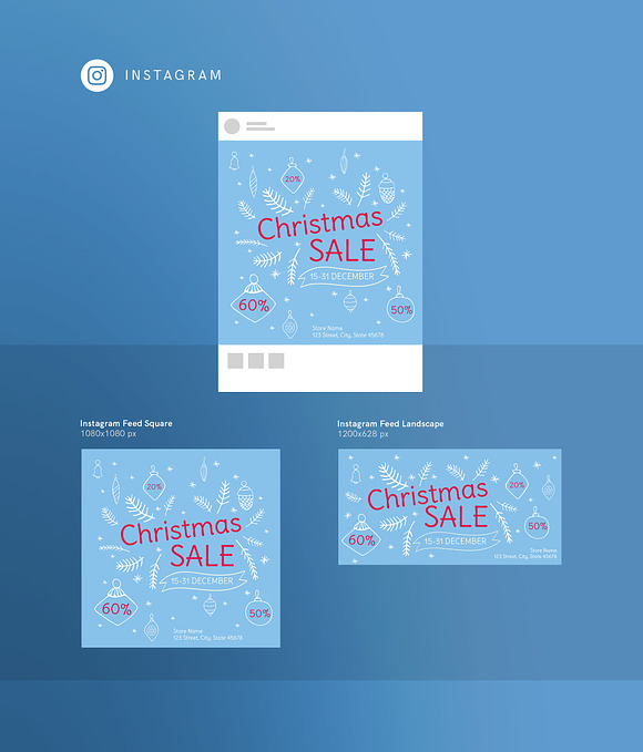 Social Media Pack | Christmas Sale in Social Media Templates - product preview 9