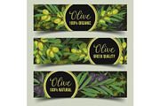 Signs for shop with olive branches with berry