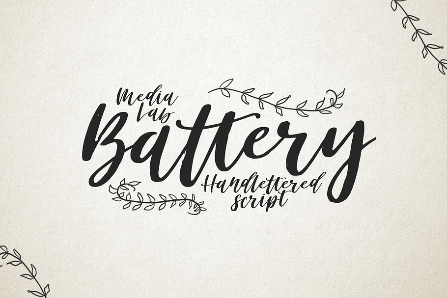 Battery in Script Fonts - product preview 8