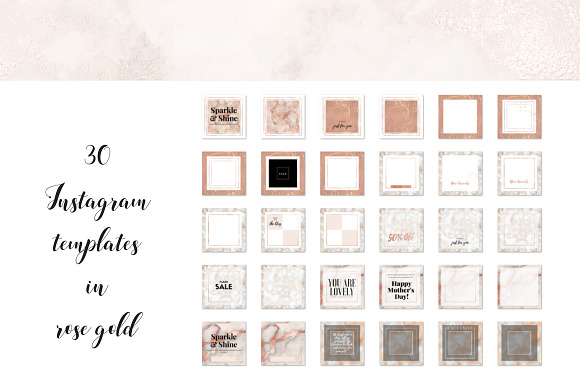 Sale! Instagram Rose gold 1 + 2 in Instagram Templates - product preview 5