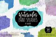 Seaside Watercolor Paint Splatters