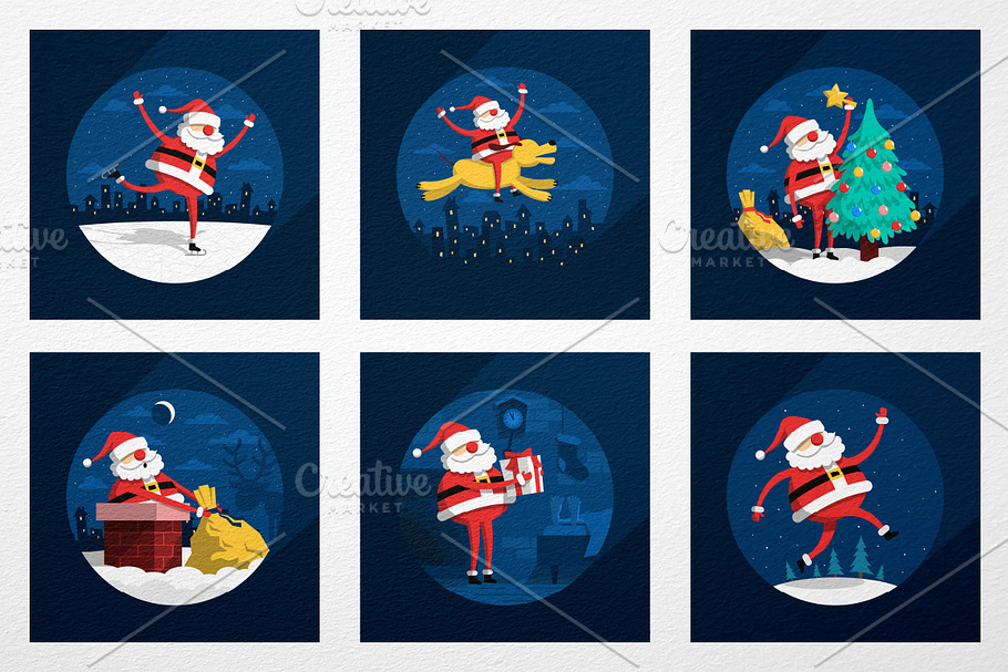 Santa Claus situations in Illustrations - product preview 8