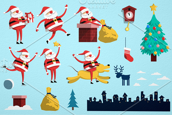 Santa Claus situations in Illustrations - product preview 1
