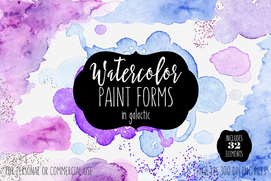 Watercolor Paint Edges Forms & Blobs