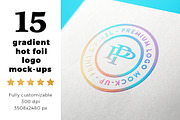 15 gradient hot foil logo mock-ups