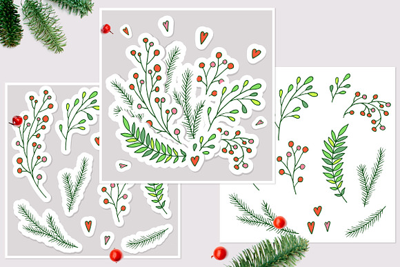 Christmas vector frames, elements in Illustrations - product preview 1
