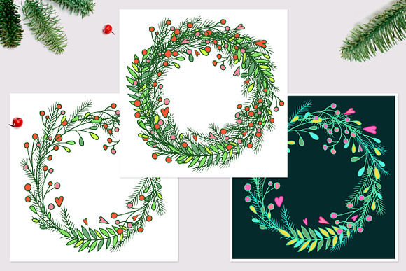 Christmas vector frames, elements in Illustrations - product preview 3
