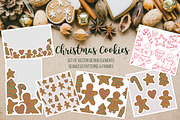 Vector Christmas gingerbread cookies