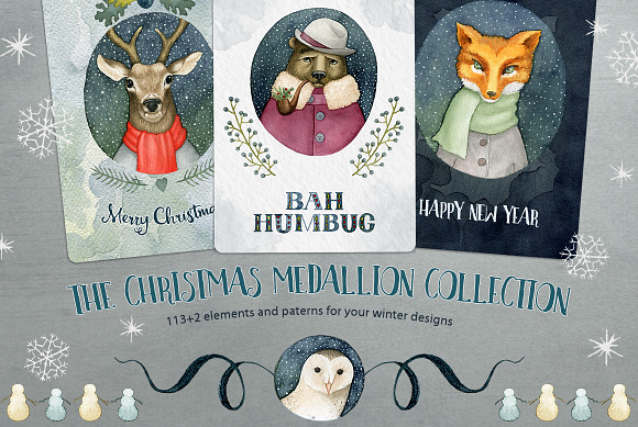Winter & Christmas Watercolor Bundle in Illustrations - product preview 2