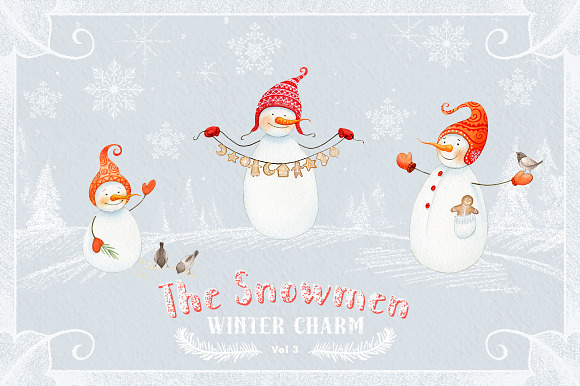 Winter & Christmas Watercolor Bundle in Illustrations - product preview 7