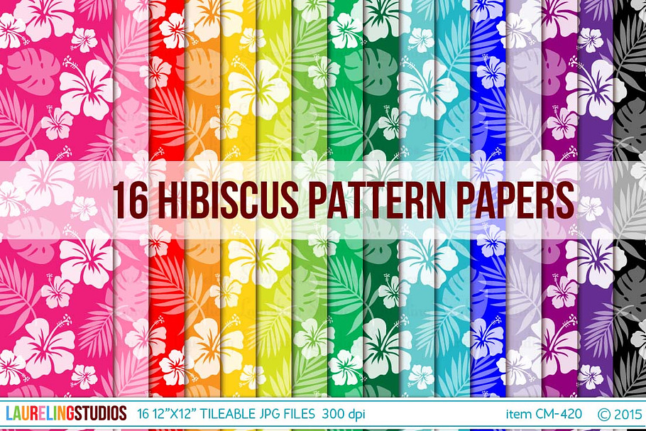 Hibiscus Digital Paper Background