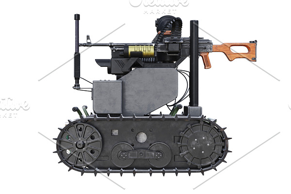 Military robot tracks, side view