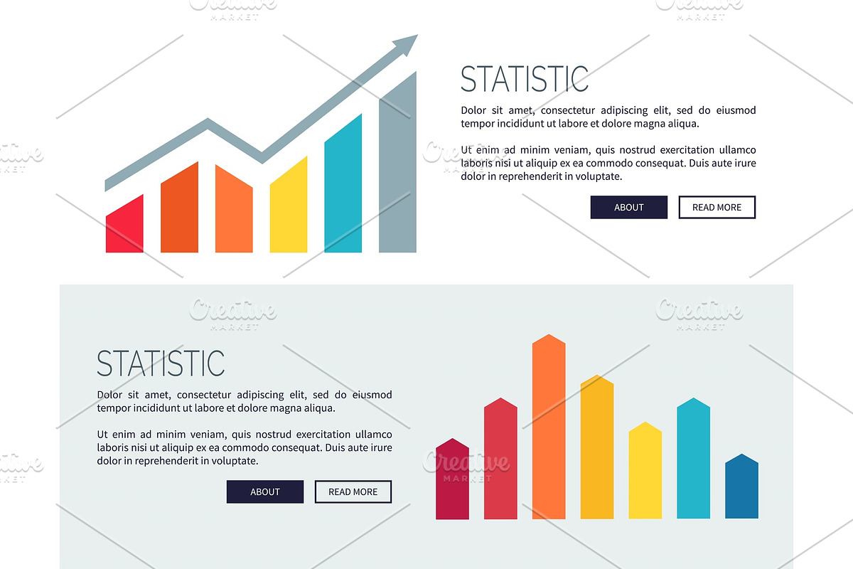 Statistic Posters with Growing Financial Infographic in Illustrations - product preview 8