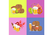 Sets of Beer Symbolic pics Vector Illustration