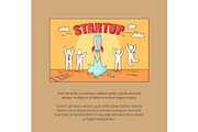 Startup Image with Text on Vector Illustration