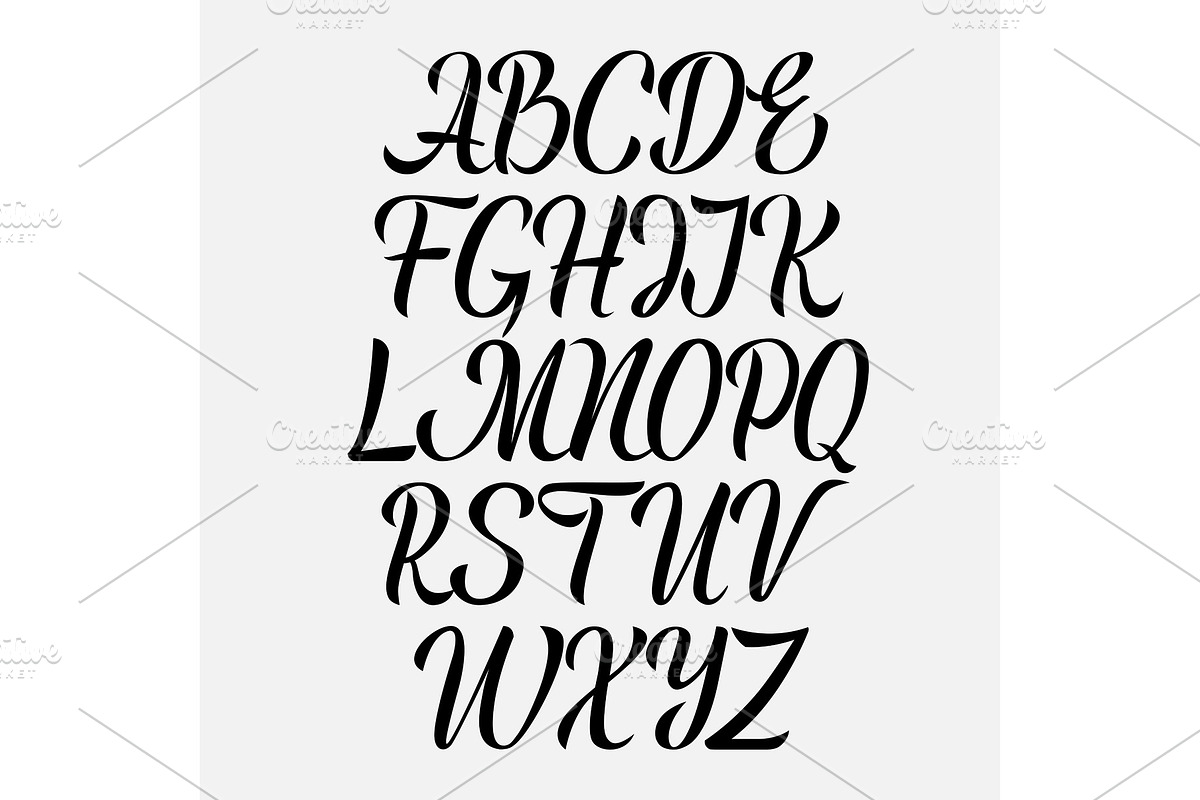 Handwritten vector aphabet. Hand drawn lettering font. Brush script calligraphy cursive type. in Illustrations - product preview 8