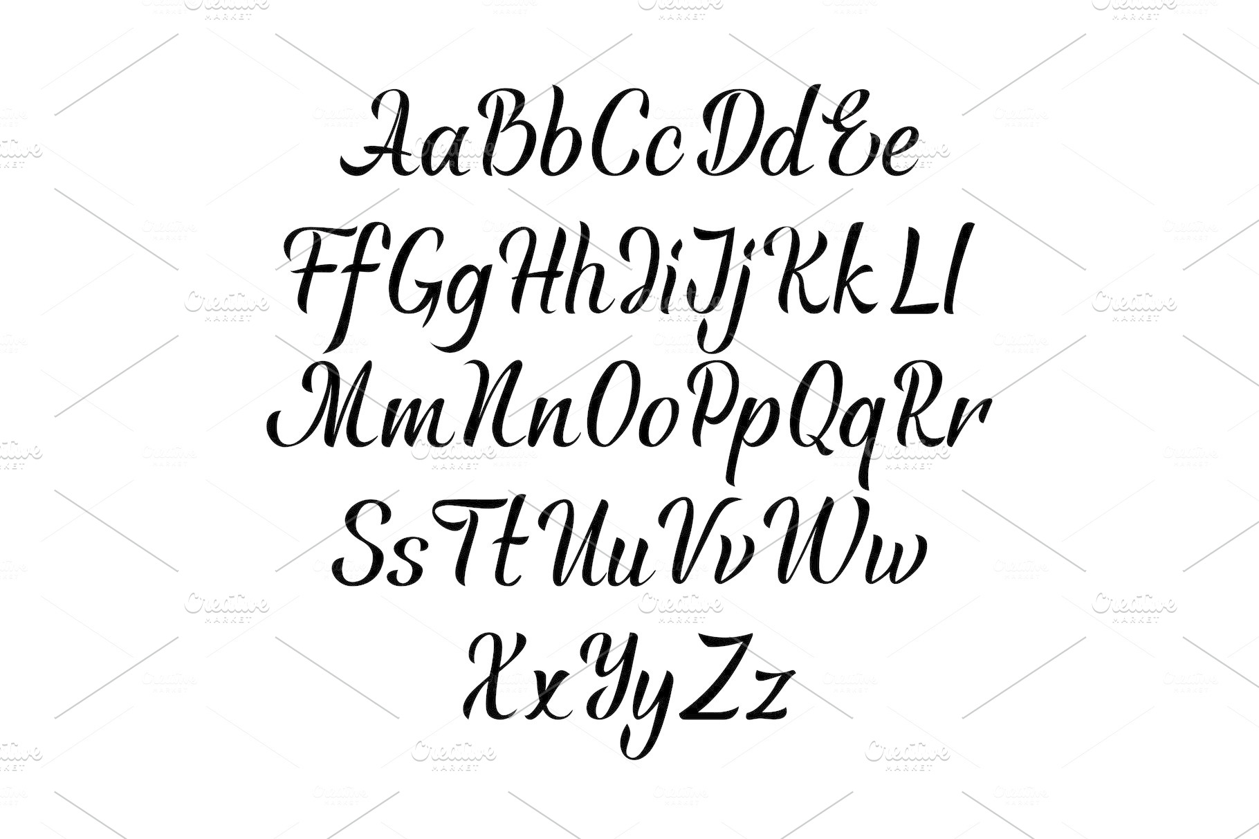 Handwritten vector aphabet. Hand drawn lettering font