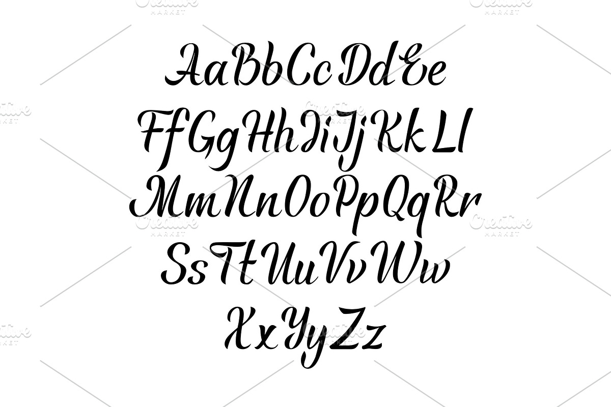 Handwritten vector aphabet. Hand drawn lettering font. Brush script calligraphy cursive type. in Illustrations - product preview 8