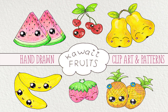 Cute Hand Painted Patterns & Clipart in Illustrations - product preview 3