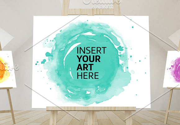 EASEL,  CABALLETE, MOCKUP, PSD, JPG in Print Mockups - product preview 3