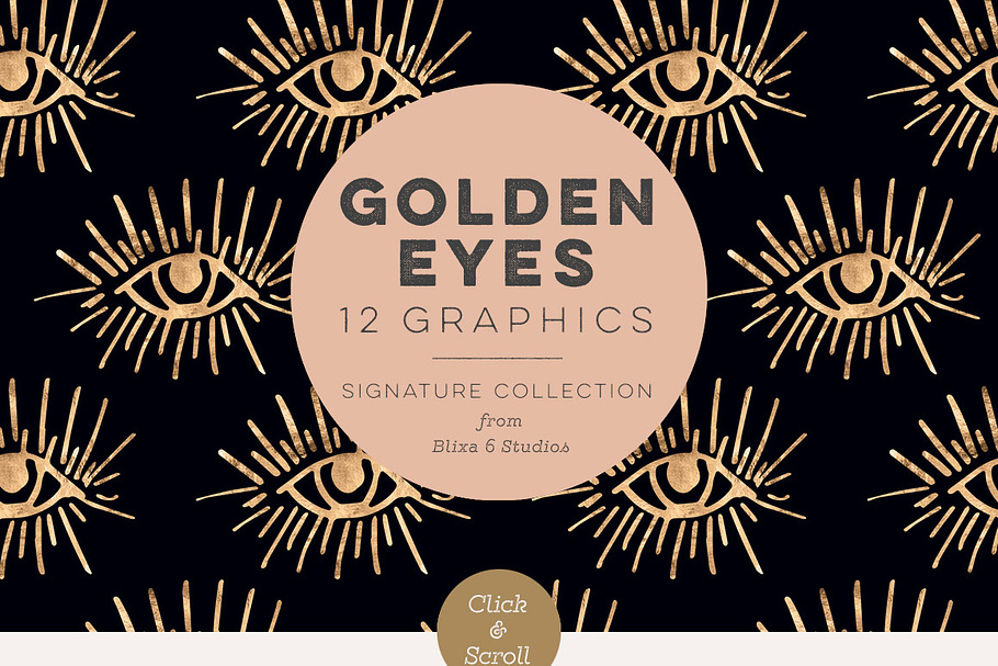 Golden Eyes Hand Drawn Graphics in Patterns - product preview 8