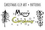 Christmas patterns + clipart